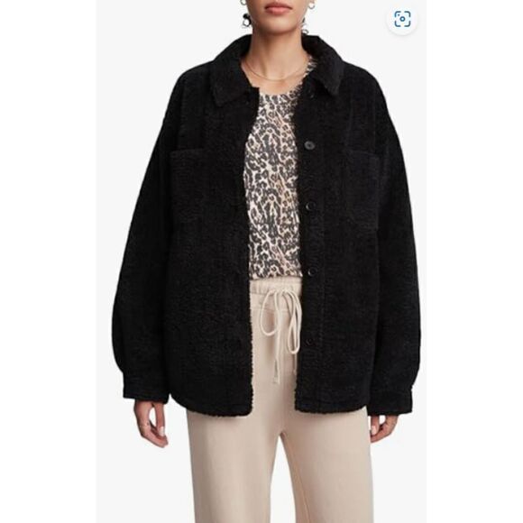 Bandier Womens Medium Sincerely Jules X Aspen Sherpa Black Leapoard - Picture 1 of 10